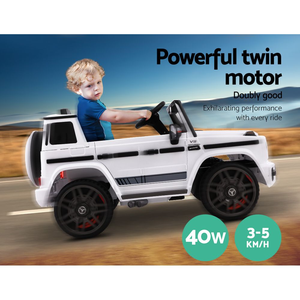 Mercedes-Benz Kids Ride On Car Electric AMG G63 Licensed Remote Cars 12V White - image3