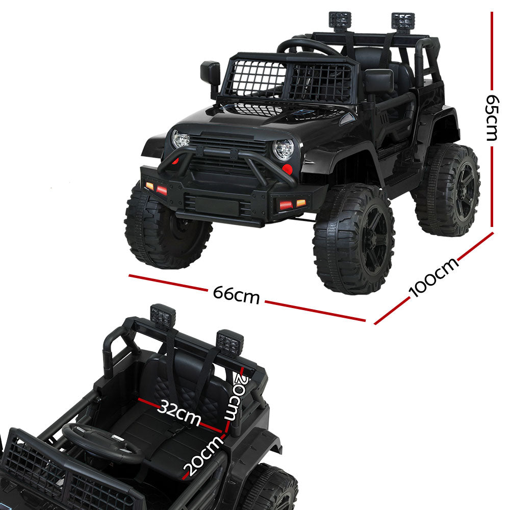 Rigo Kids Ride On Car Electric 12V Car Toys Jeep Battery Remote Control Black - image2