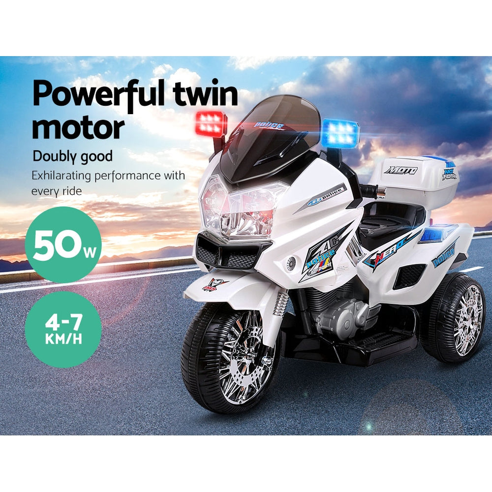 Rigo Kids Ride On Motorbike Motorcycle Car White - image3