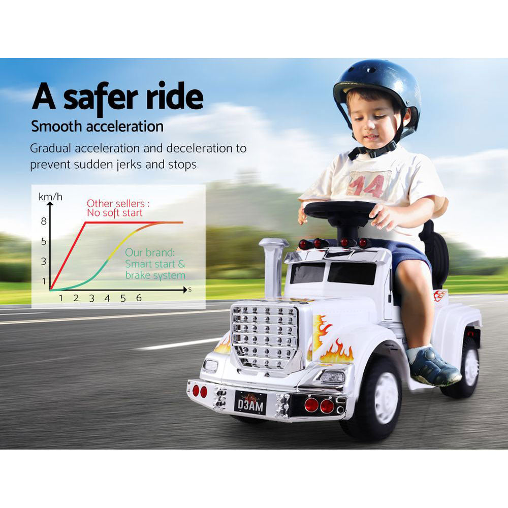 Ride On Cars Kids Electric Toys Car Battery Truck Childrens Motorbike Toy Rigo White - image9