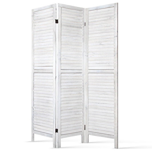 Room Divider Privacy Screen Foldable Partition Stand 3 Panel White - image1