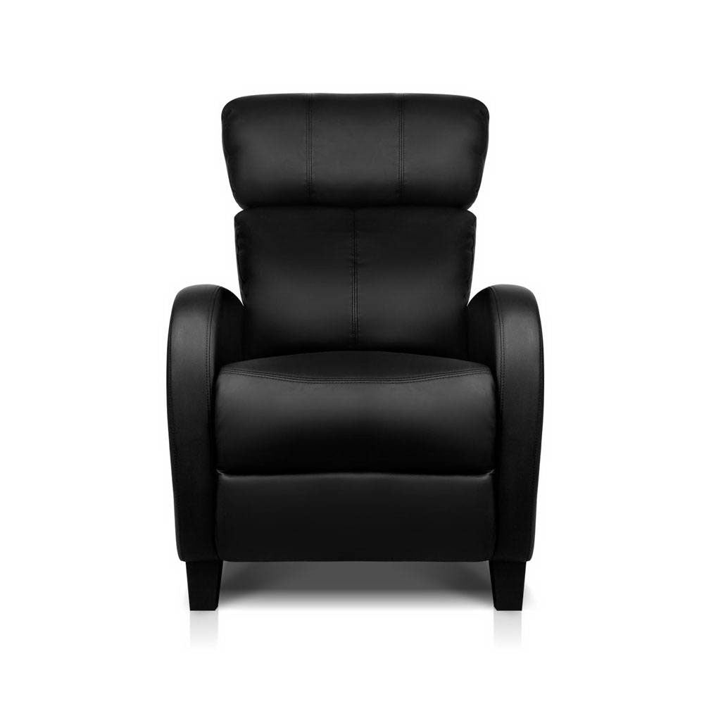 PU Leather Reclining Armchair - Black - image3