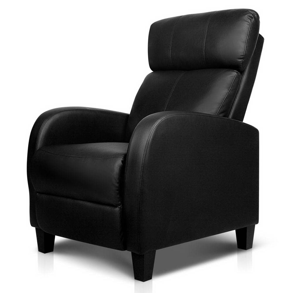 PU Leather Reclining Armchair - Black - image4