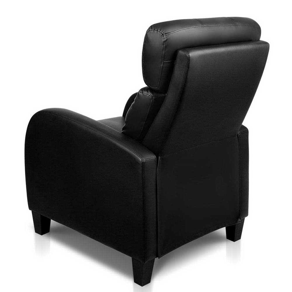 PU Leather Reclining Armchair - Black - image6