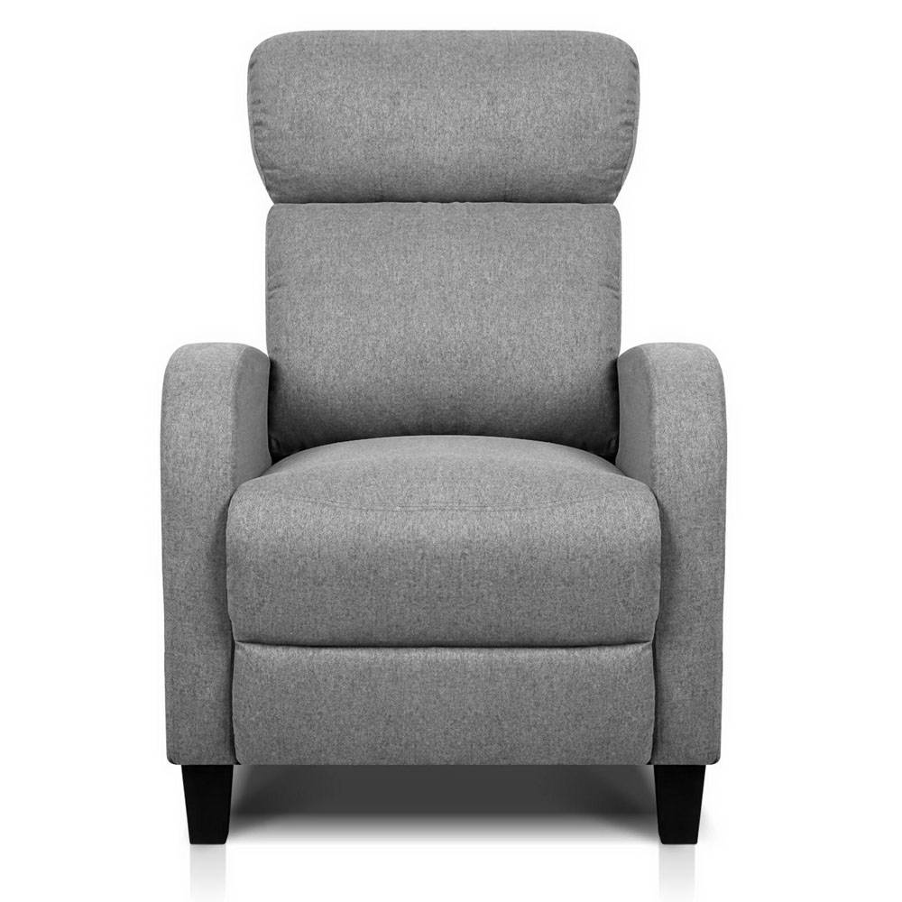 Fabric Reclining Armchair - Grey - image3