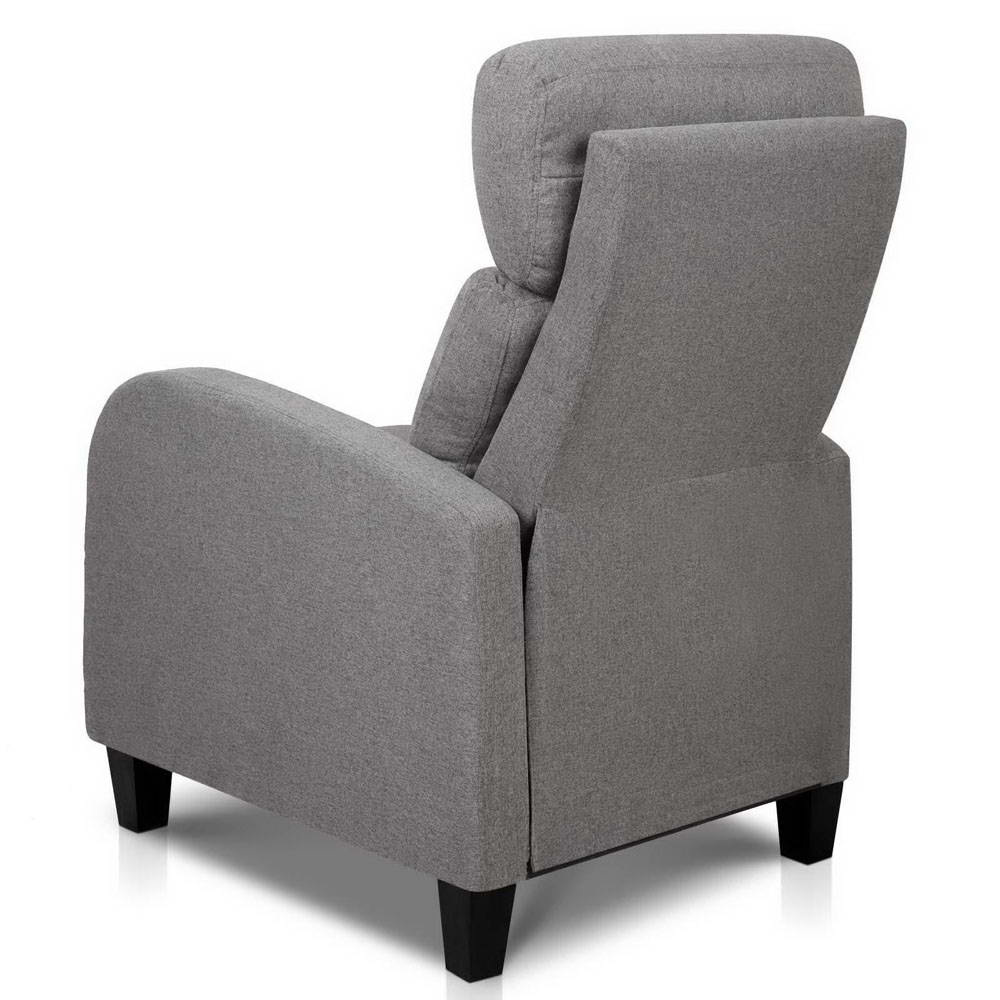 Fabric Reclining Armchair - Grey - image5