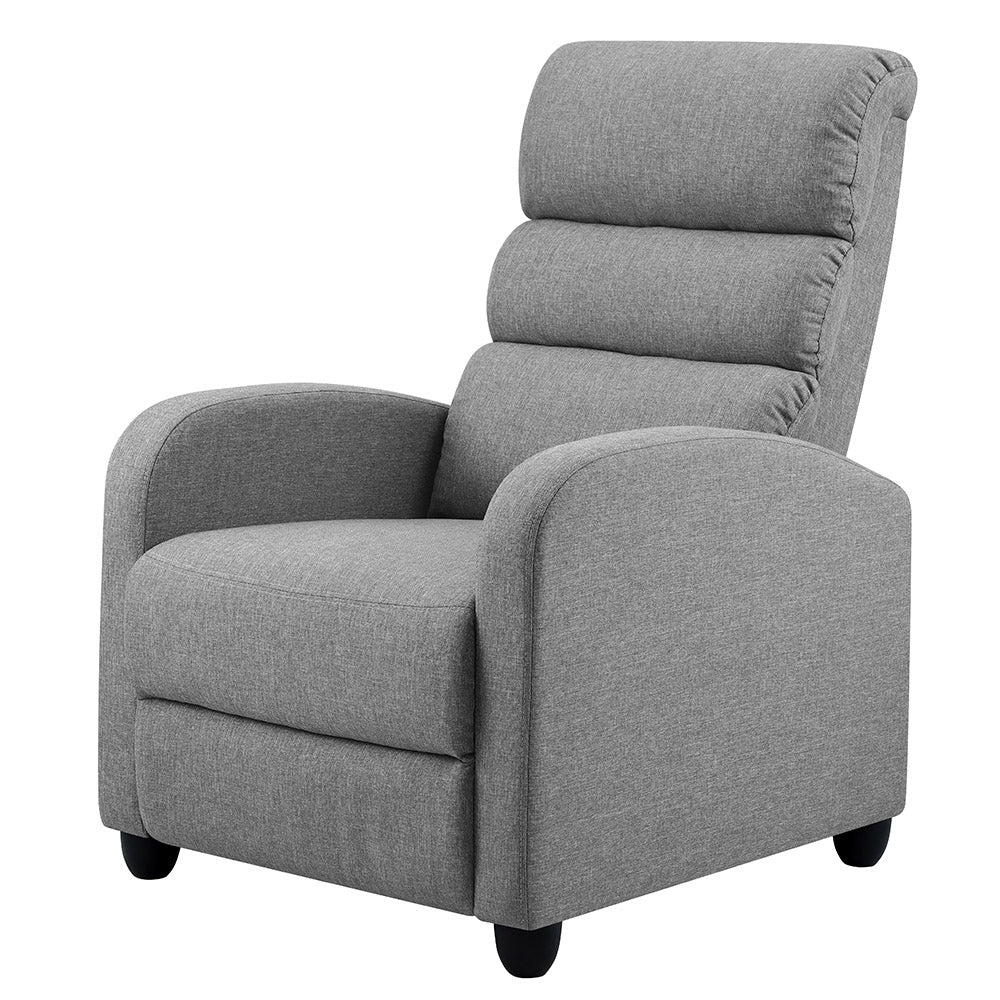 Luxury Recliner Chair Chairs Lounge Armchair Sofa Fabric Cover Grey - image1