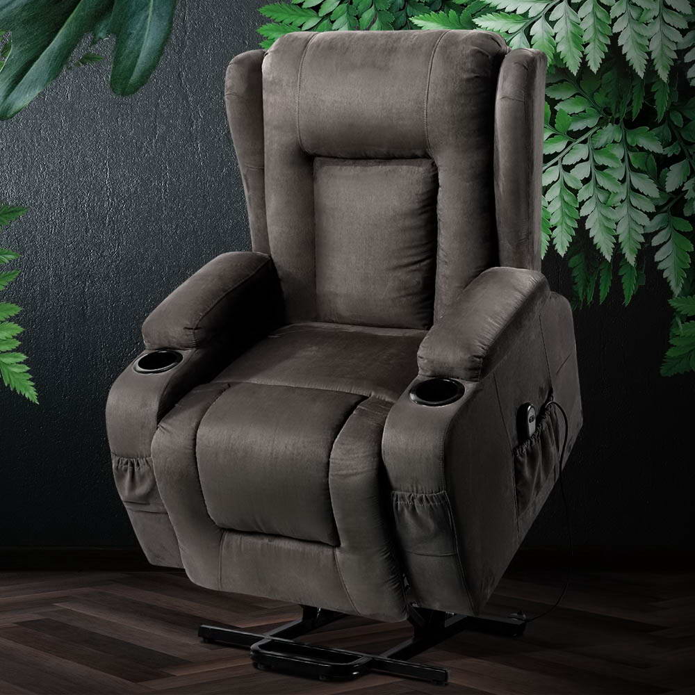 Electric Recliner Chair Lift Heated Massage Chairs Fabric Lounge Sofa - image7