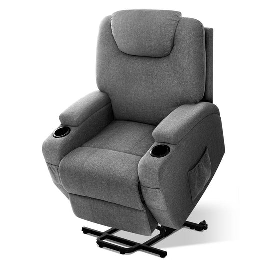 Electric Massage Chair Recliner Sofa Lift Motor Armchair Heating Fabric - image1