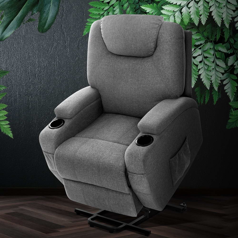 Electric Massage Chair Recliner Sofa Lift Motor Armchair Heating Fabric - image7