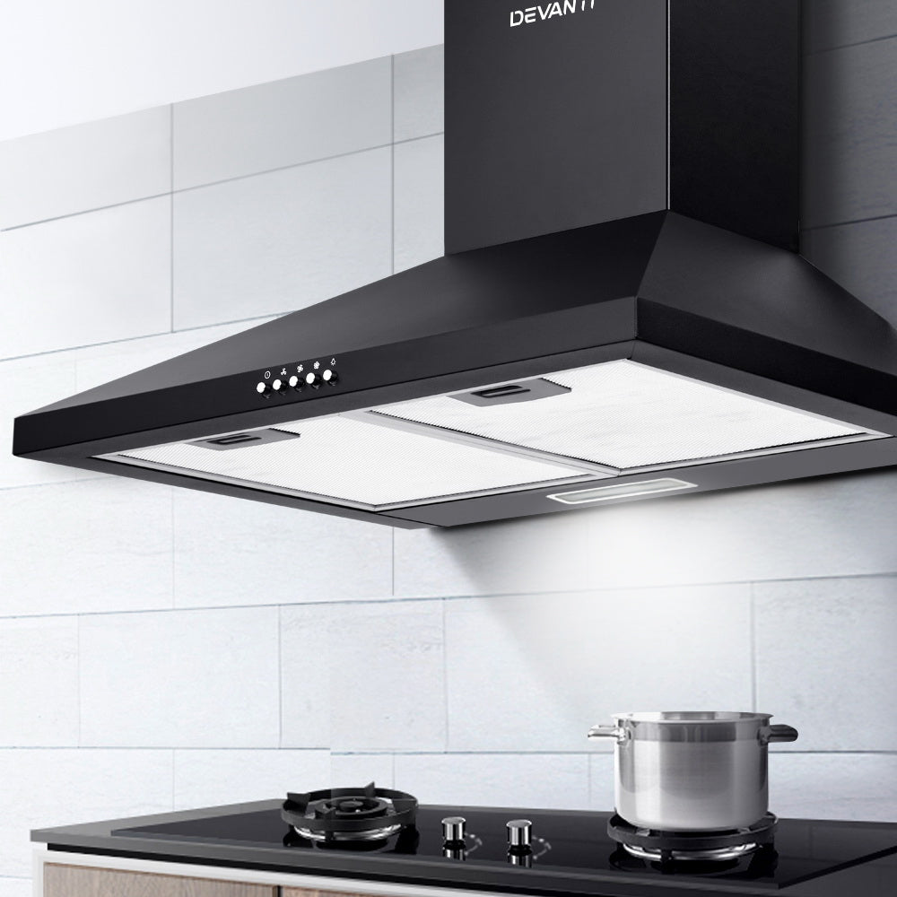 Pyramid Range Hood Rangehood 600mm 60cm Kitchen Canopy Black - image7