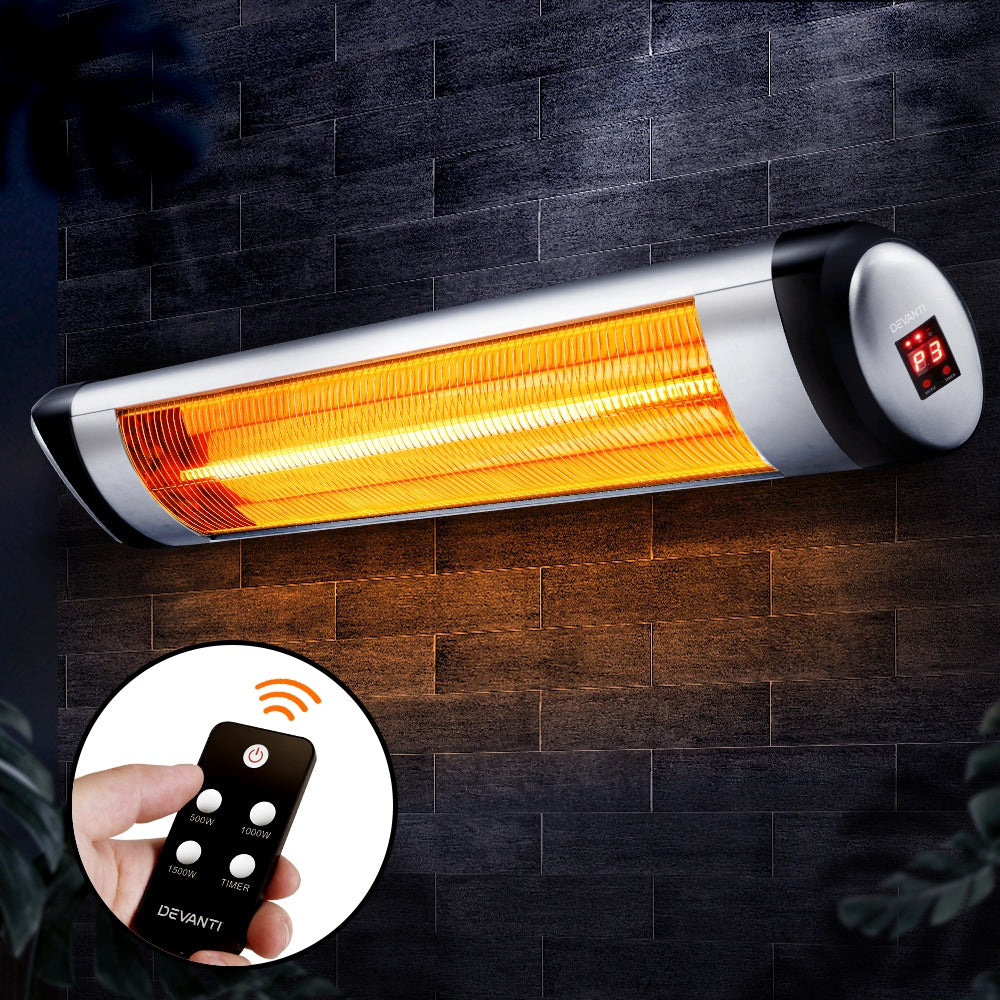 Electric Infrared Patio Heater Radiant Strip Indoor Outdoor Heaters Remote Control 1500W - image7