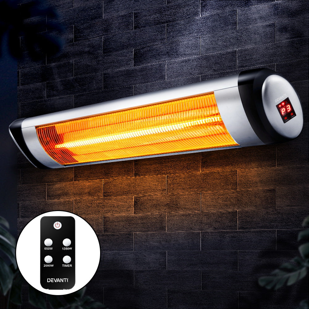 Electric Radiant Heater Patio Strip Heaters Infrared Indoor Outdoor Patio Remote Control 2000W - image7