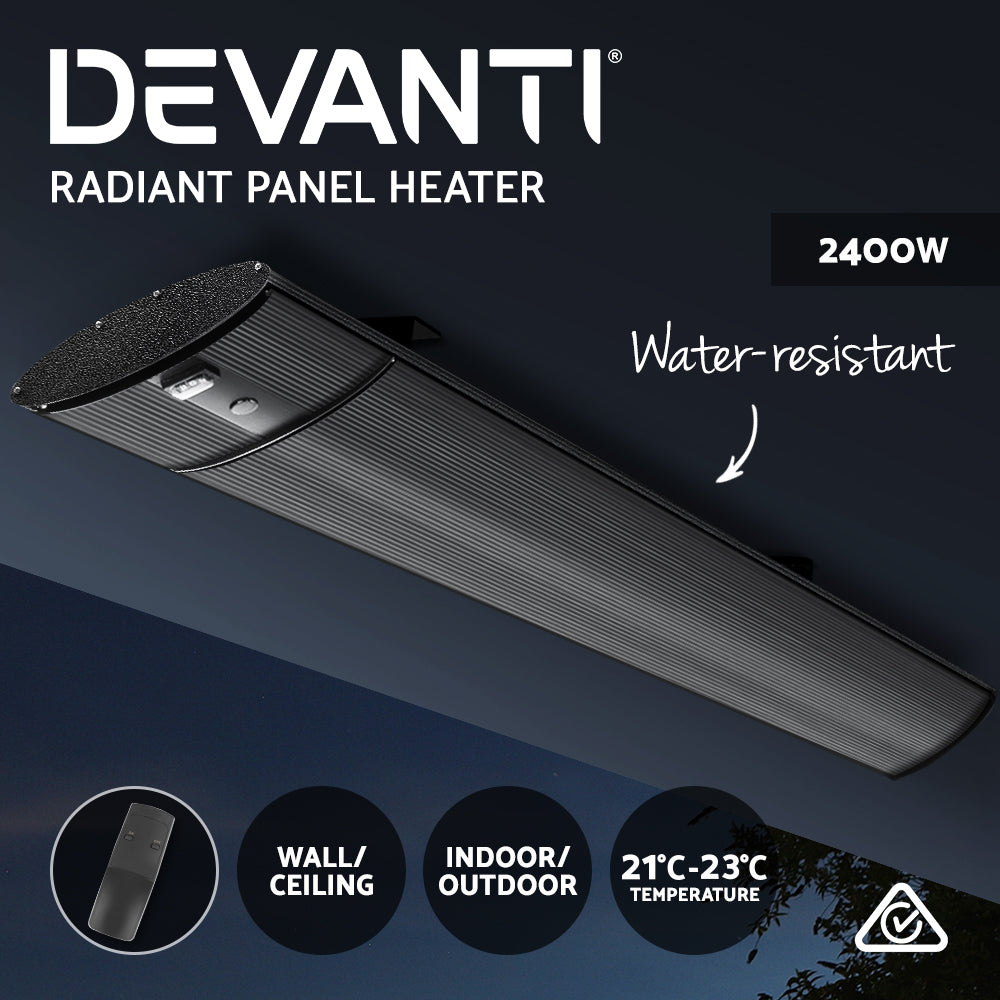 Electric Infrared Radiant Strip Heater Panel Heat Remote Control 2400W - image3