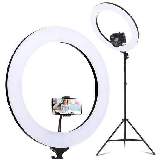 19" LED Ring Light 6500K 5800LM Dimmable Diva With Stand Make Up Studio Video - image1