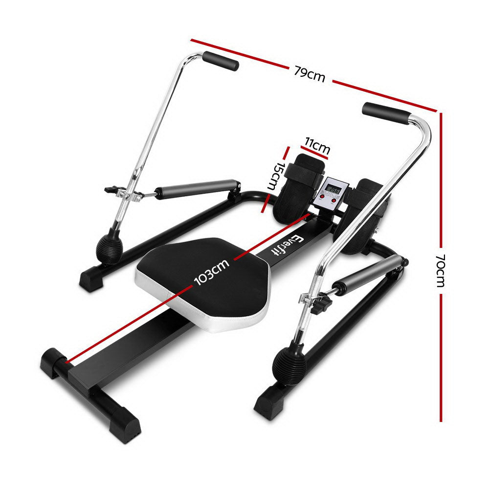 Rowing Exercise Machine Rower Hydraulic Resistance Fitness Gym Cardio - image2