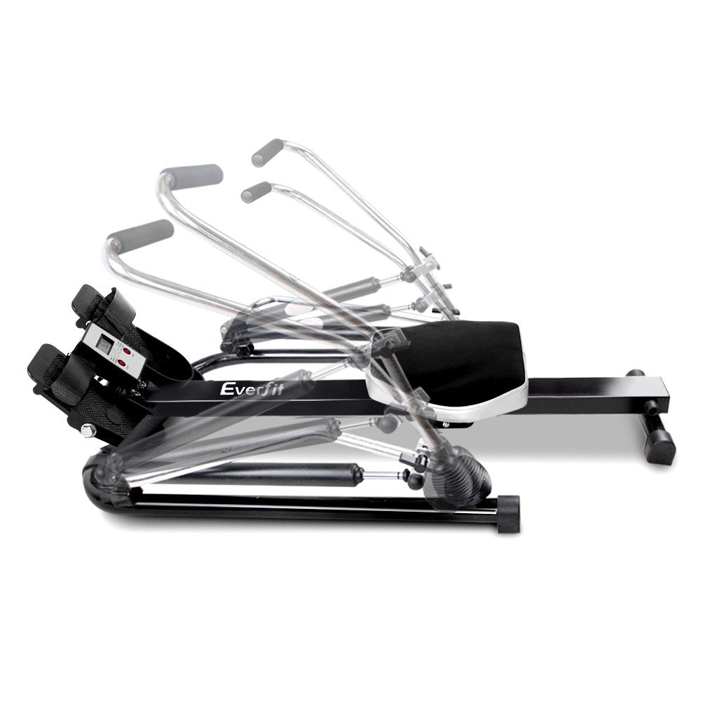Rowing Exercise Machine Rower Hydraulic Resistance Fitness Gym Cardio - image3