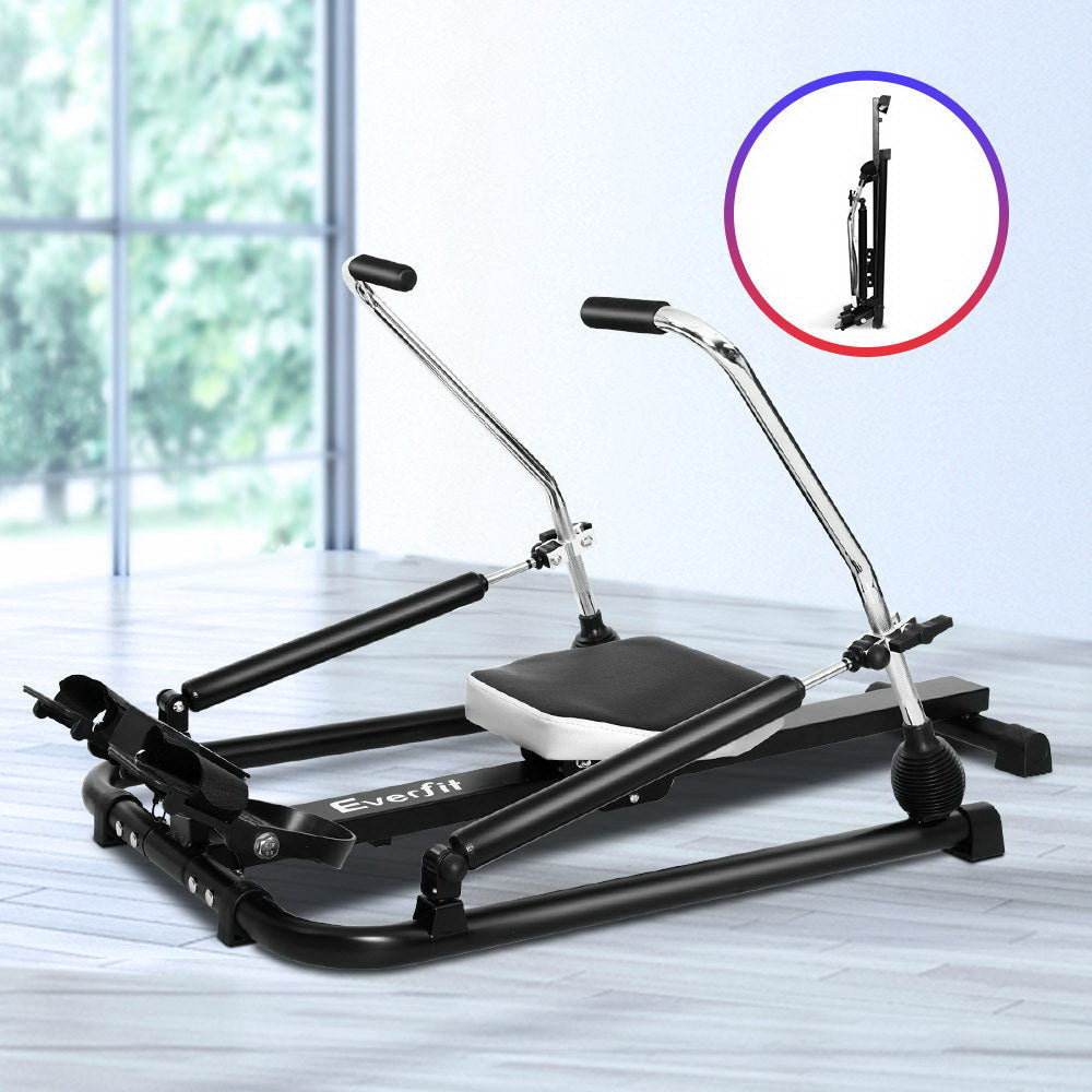 Rowing Exercise Machine Rower Hydraulic Resistance Fitness Gym Cardio - image7