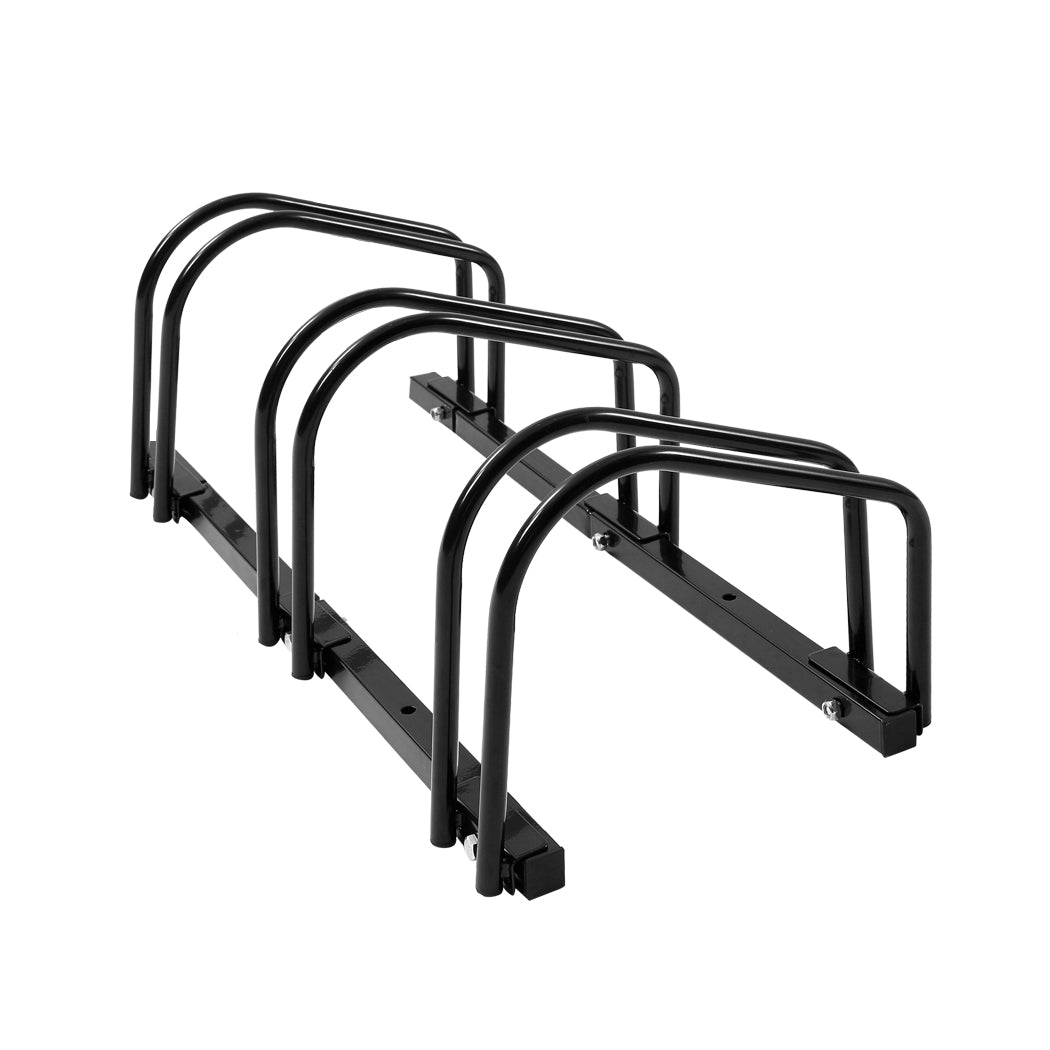 3 Bike Floor Parking Rack Bikes Stand Bicycle Instant Storage Cycling Portable - image2