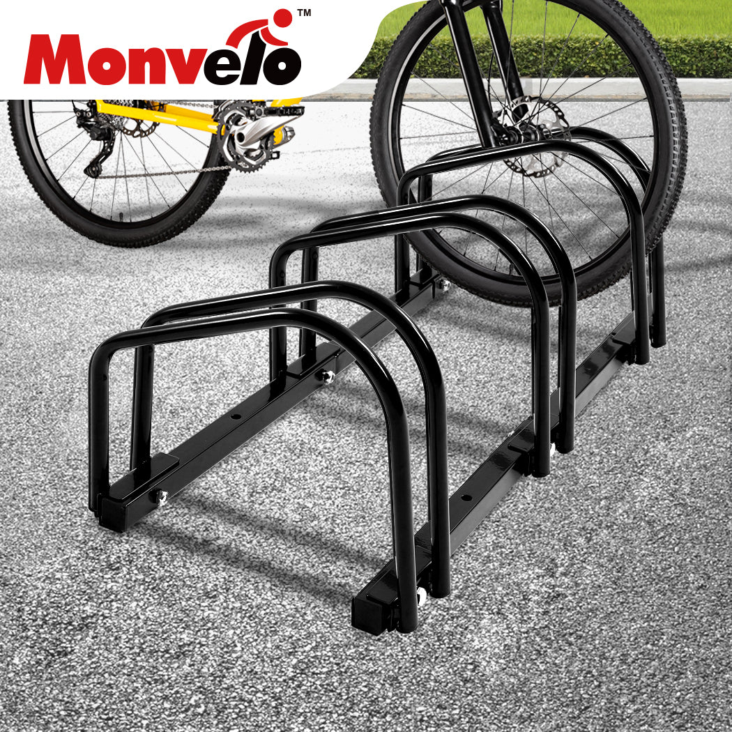 3 Bike Floor Parking Rack Bikes Stand Bicycle Instant Storage Cycling Portable - image7