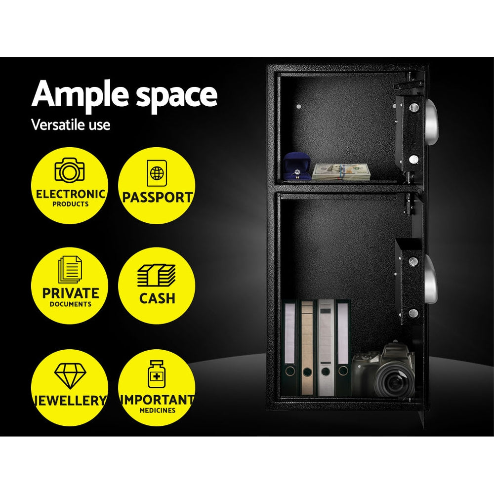 Electronic Safe Digital Security Box Double Door LCD Display - image5