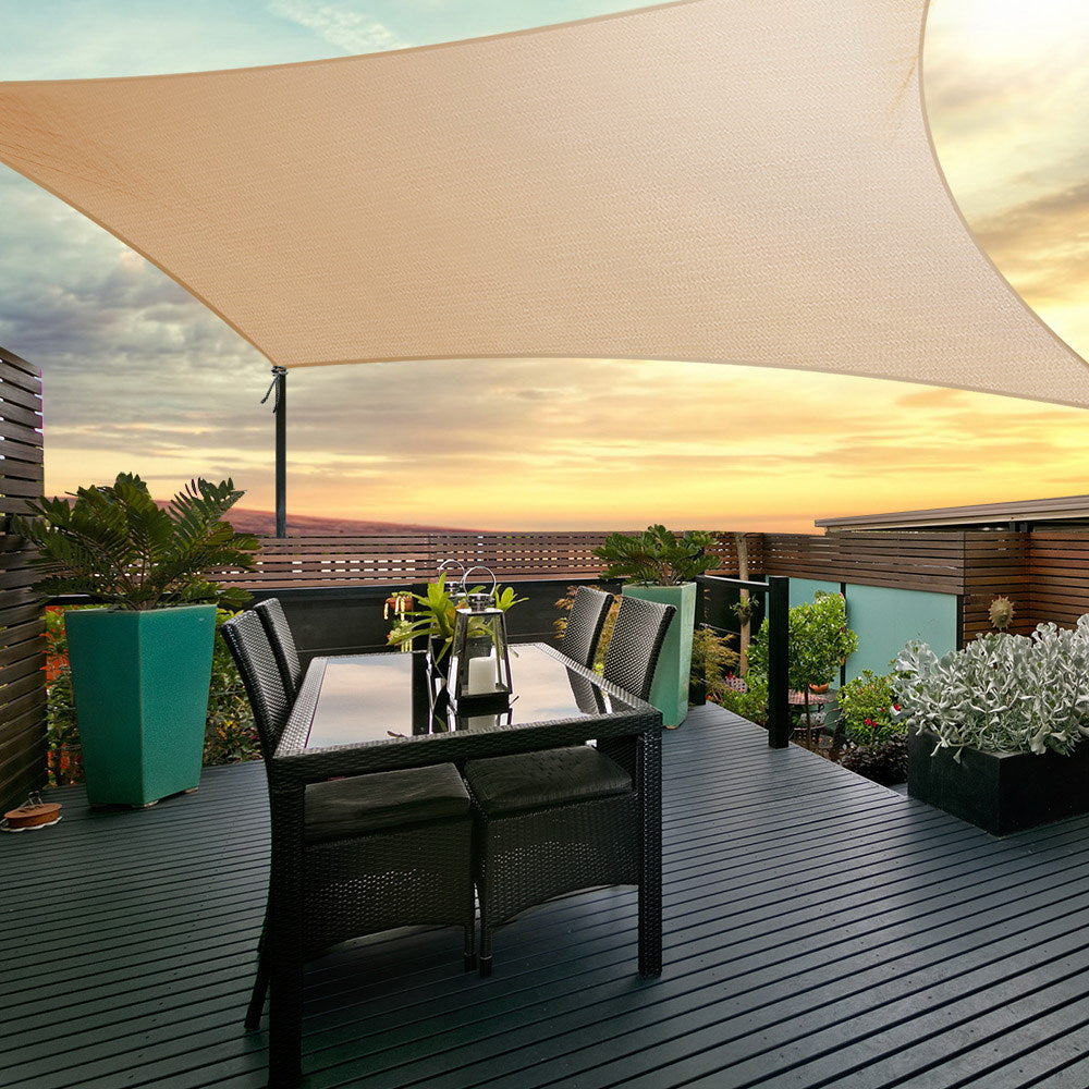 2.5x3m Shade Sail Sun Shadecloth 280gsm Sand - image7