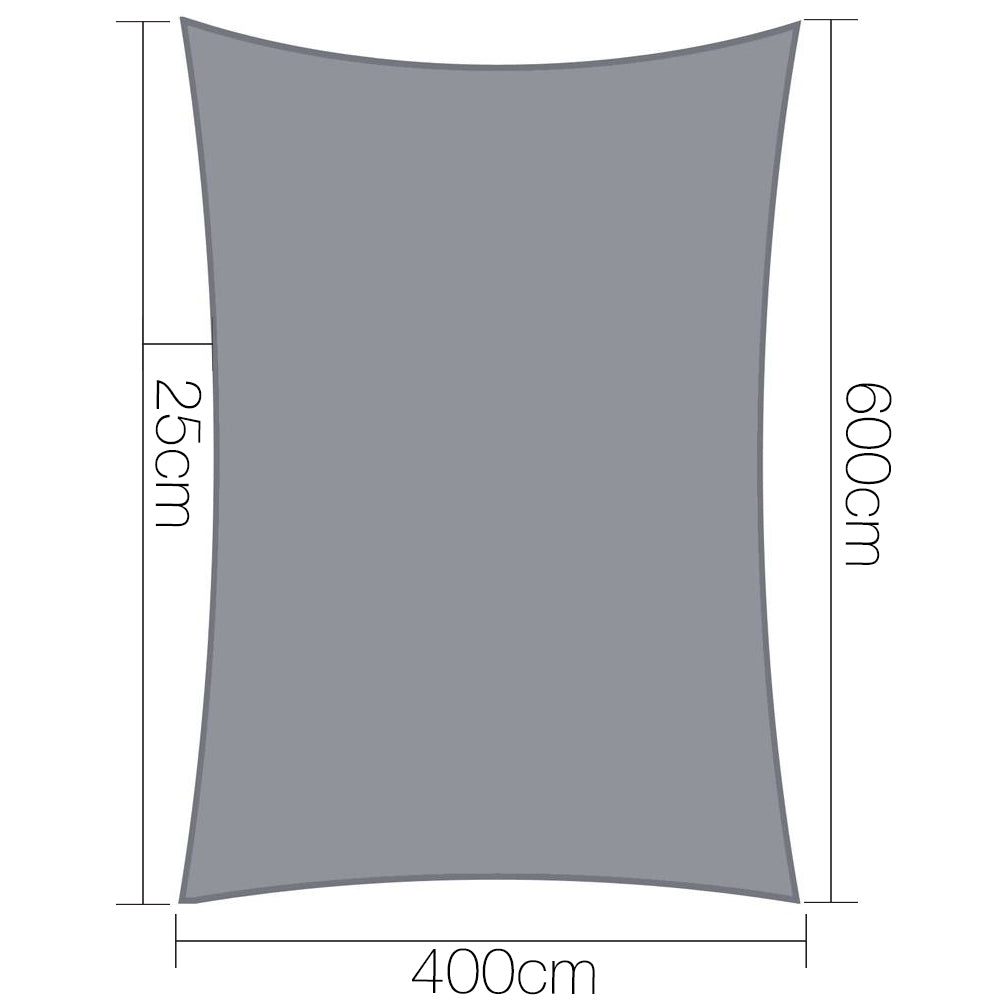 Sun Shade Sail Cloth Shadecloth Outdoor Canopy Rectangle 280gsm 4x6m - image2