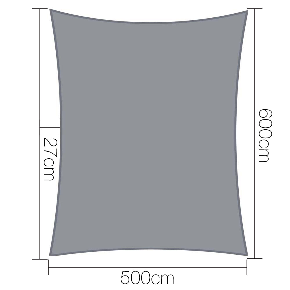 Sun Shade Sail Cloth Shadecloth Outdoor Canopy Rectangle 280gsm 5x6m - image2