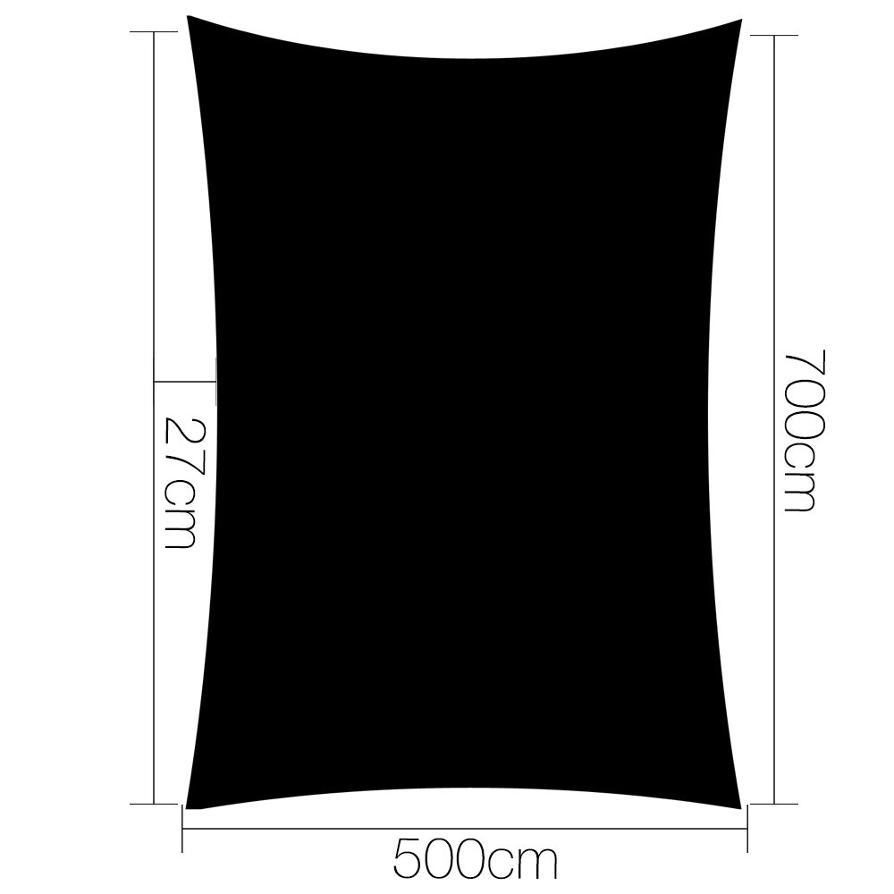 280gsm 5x7m Sun Shade Sail Canopy Rectangle - image2