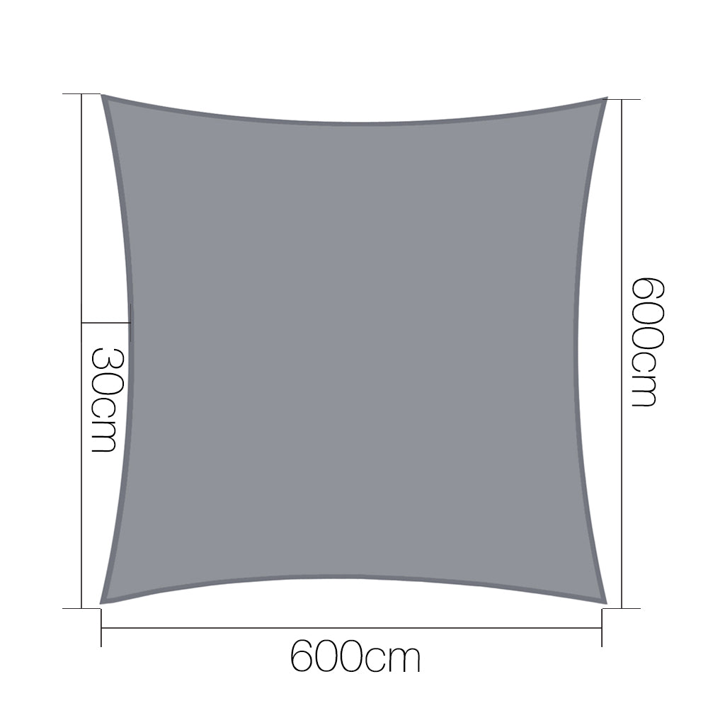 Sun Shade Sail Cloth Shadecloth Outdoor Canopy Square  280gsm 6x6m - image2