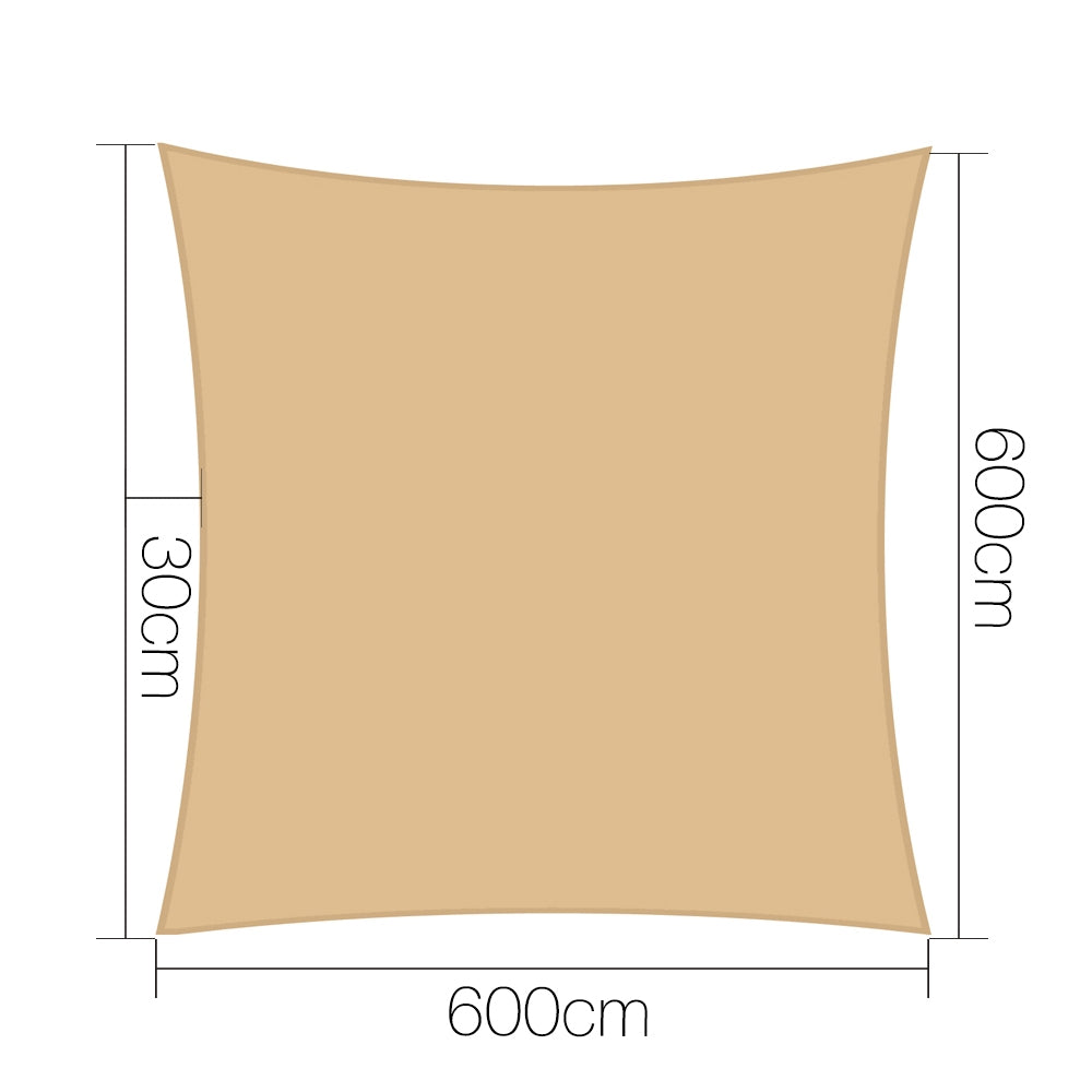 6x6m 280gsm Shade Sail Sun Shadecloth Canopy Square - image2