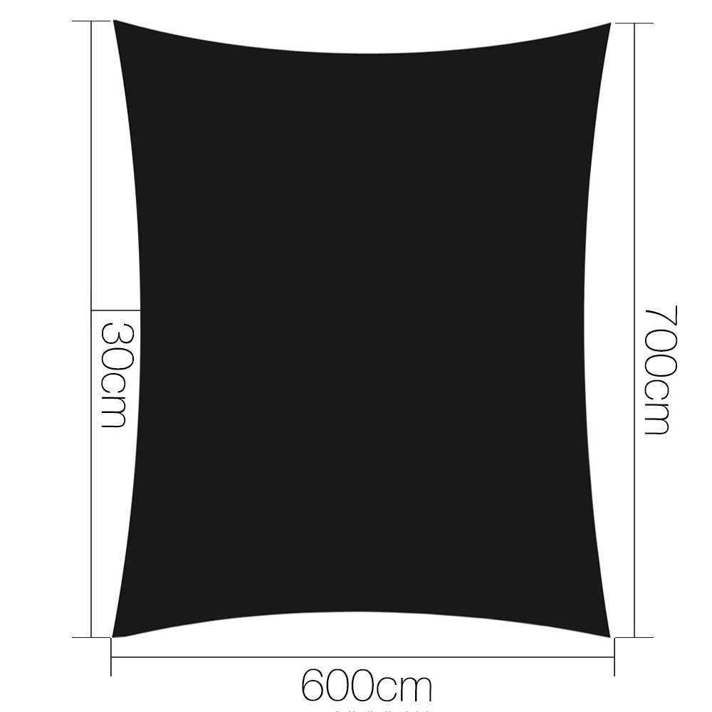 280gsm 6x7m Sun Shade Sail Canopy Rectangle - image2