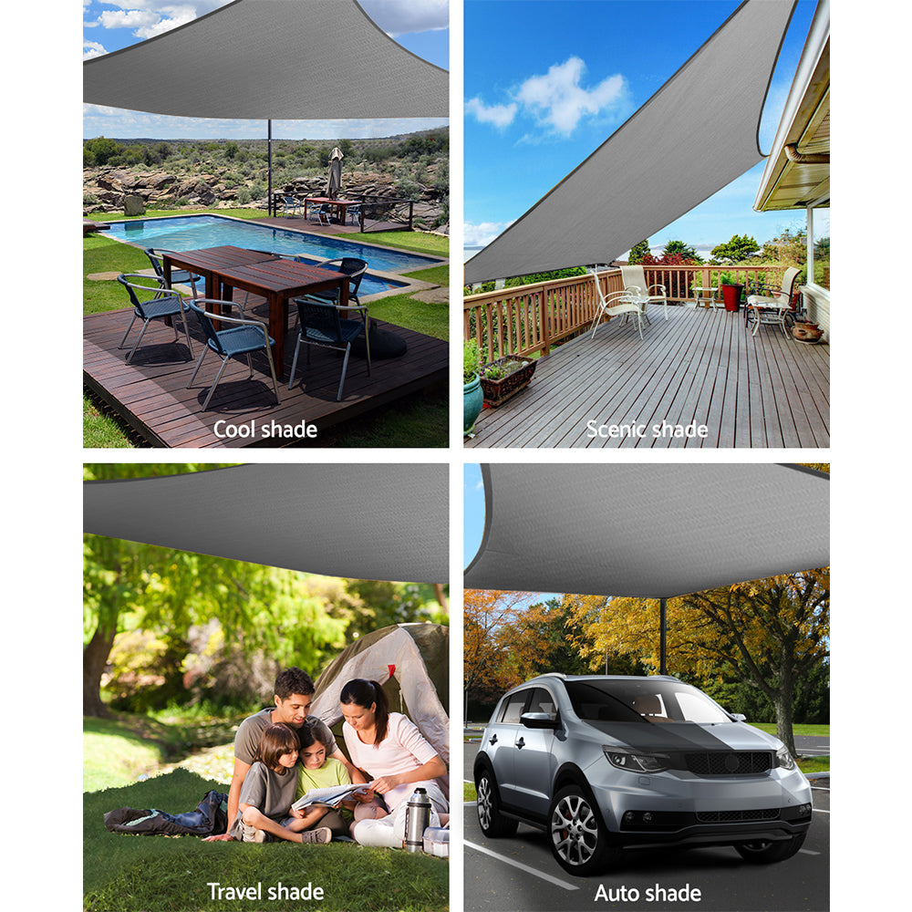 Sun Shade Sail Cloth Shadecloth Outdoor Canopy Rectangle 280gsm 6x8m - image4