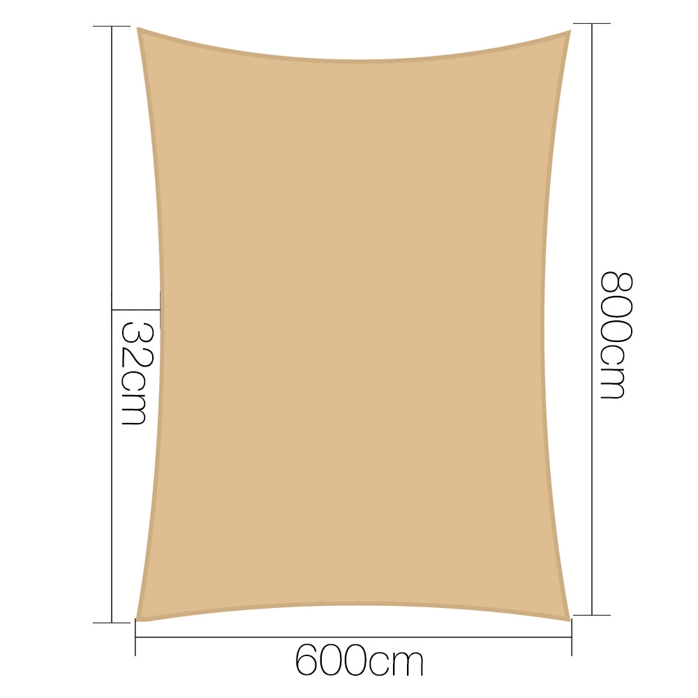 6x8m 280gsm Shade Sail Sun Shadecloth Canopy Square - image2