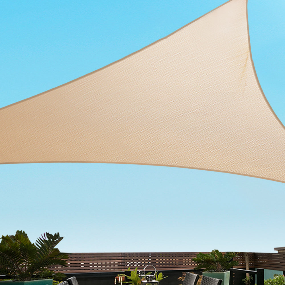 Instahut 5x5x5m Shade Sail Cloth Shadecloth Triangle Heavy Duty Sand Sun Canopy - image7