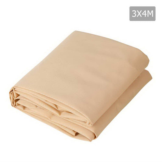 3 x 4m Waterproof Rectangle Shade Sail Cloth - Sand Beige - image1