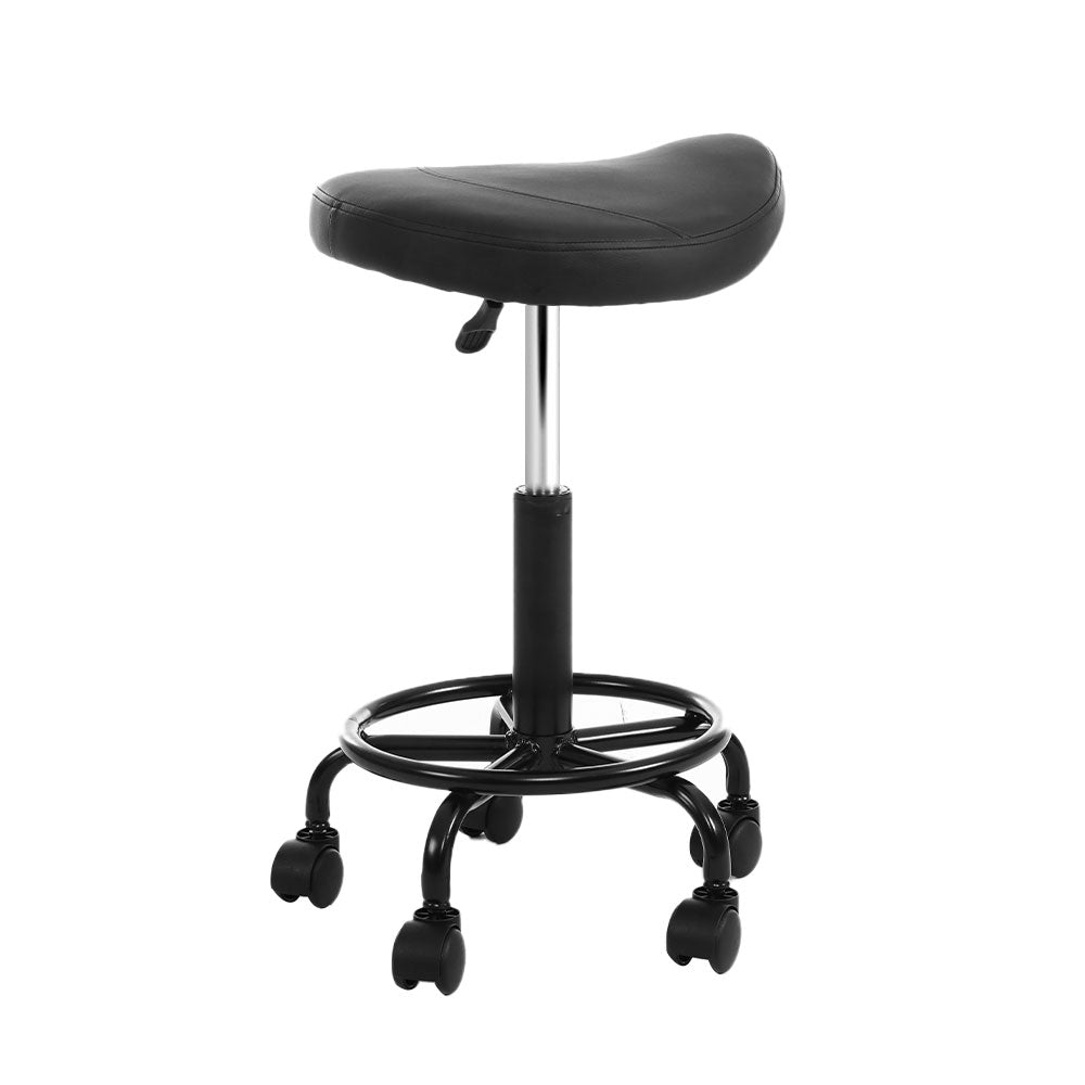 Saddle Stool Salon Chair Black Swivel Beauty Barber Hairdressing Gas Lift - image3