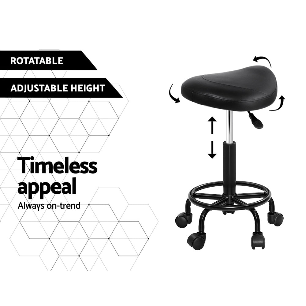 Saddle Stool Salon Chair Black Swivel Beauty Barber Hairdressing Gas Lift - image5