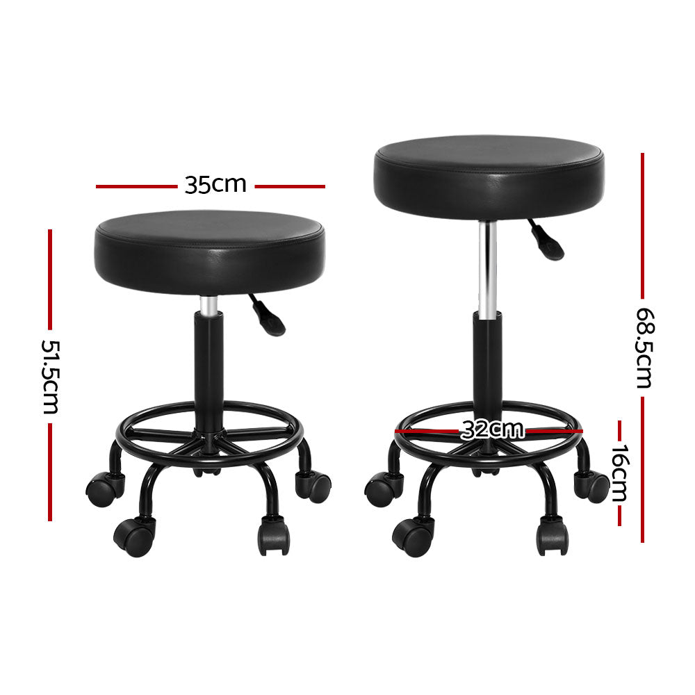 Round Salon Stool Stools Black Swivel Barber Hair Hydraulic Chairs Lift - image2