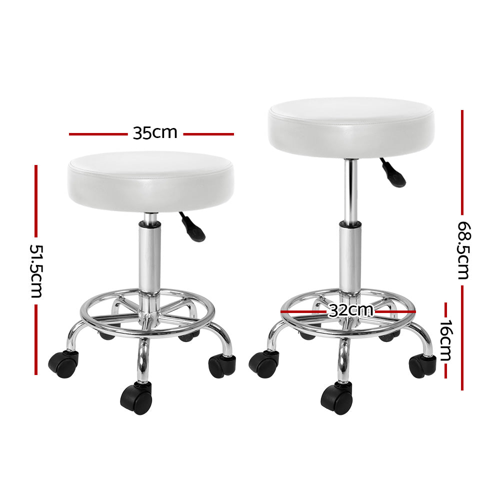 Round Chair Stools Salon Stool White Swivel Beauty Barber Hairdressing - image2