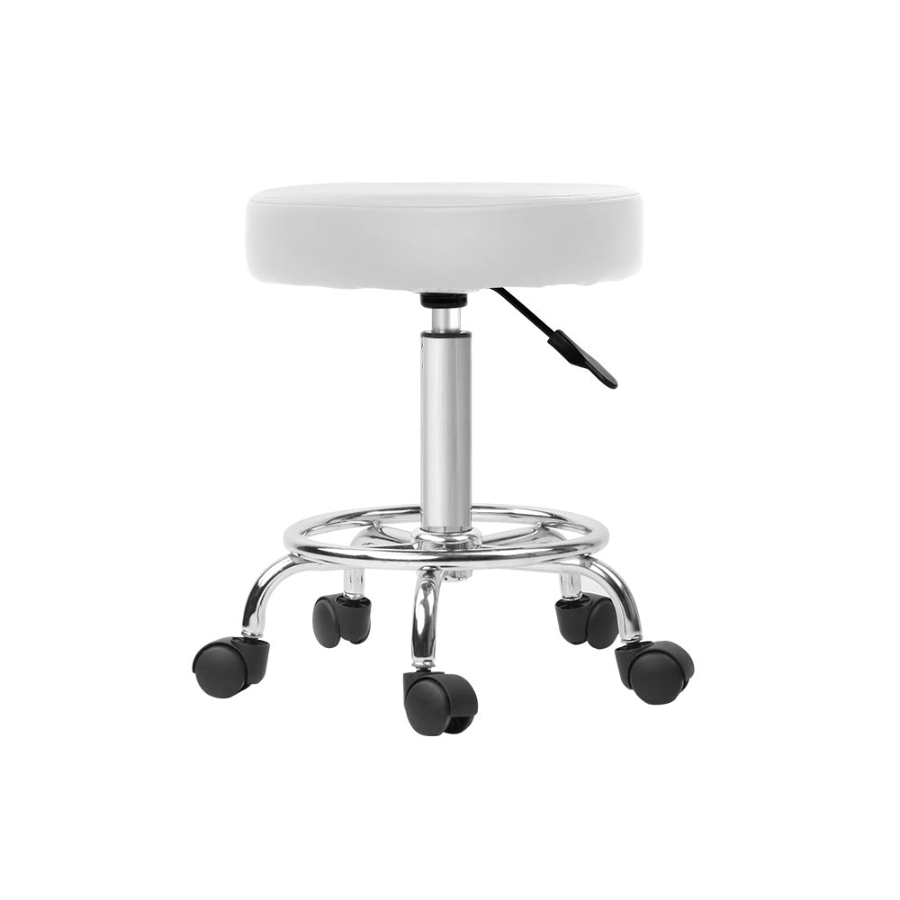 Round Chair Stools Salon Stool White Swivel Beauty Barber Hairdressing - image4