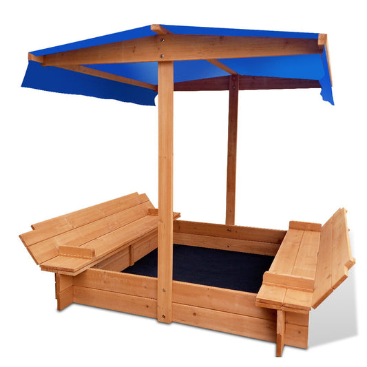 Wooden Outdoor Sand Box Set Sand Pit- Natural Wood - image1