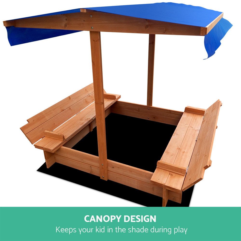 Wooden Outdoor Sand Box Set Sand Pit- Natural Wood - image3