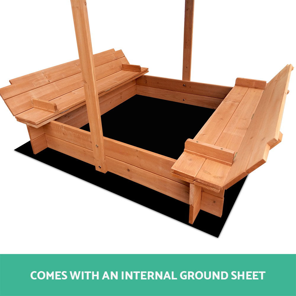 Wooden Outdoor Sand Box Set Sand Pit- Natural Wood - image6