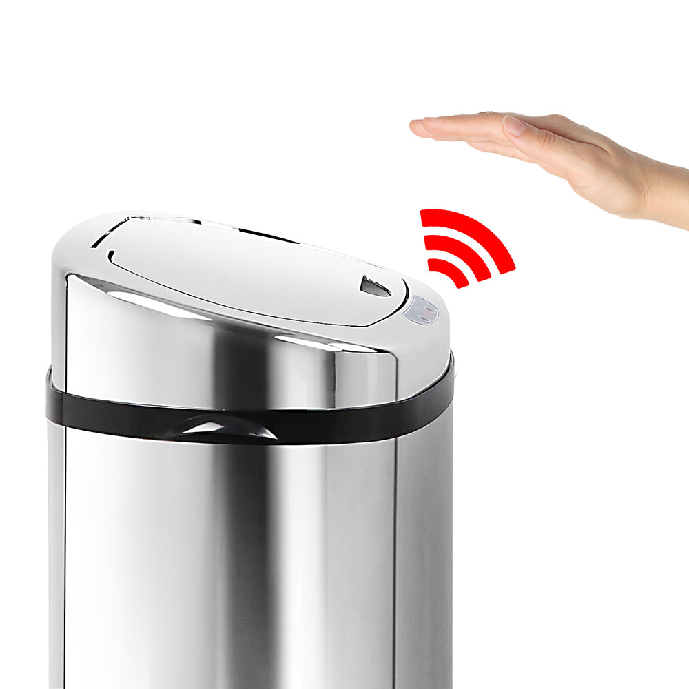 50L Stainless Steel Motion Sensor Rubbish Bin - image4