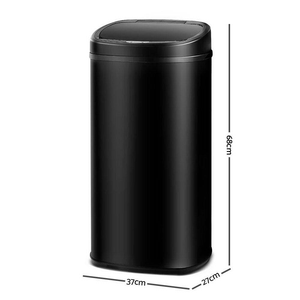 58L Motion Sensor Rubbish Bin - Black - image2