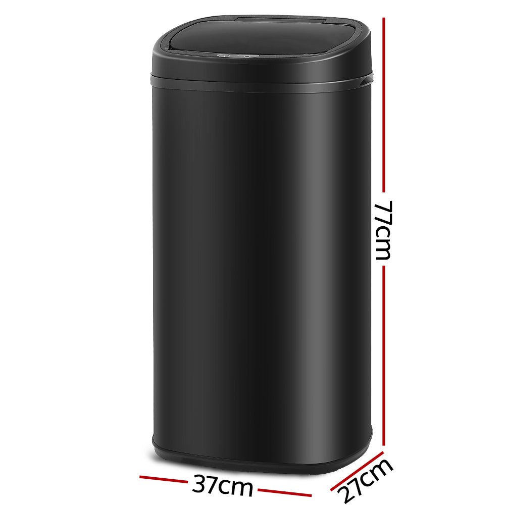 68L Motion Sensor Rubbish Bin - Black - image2