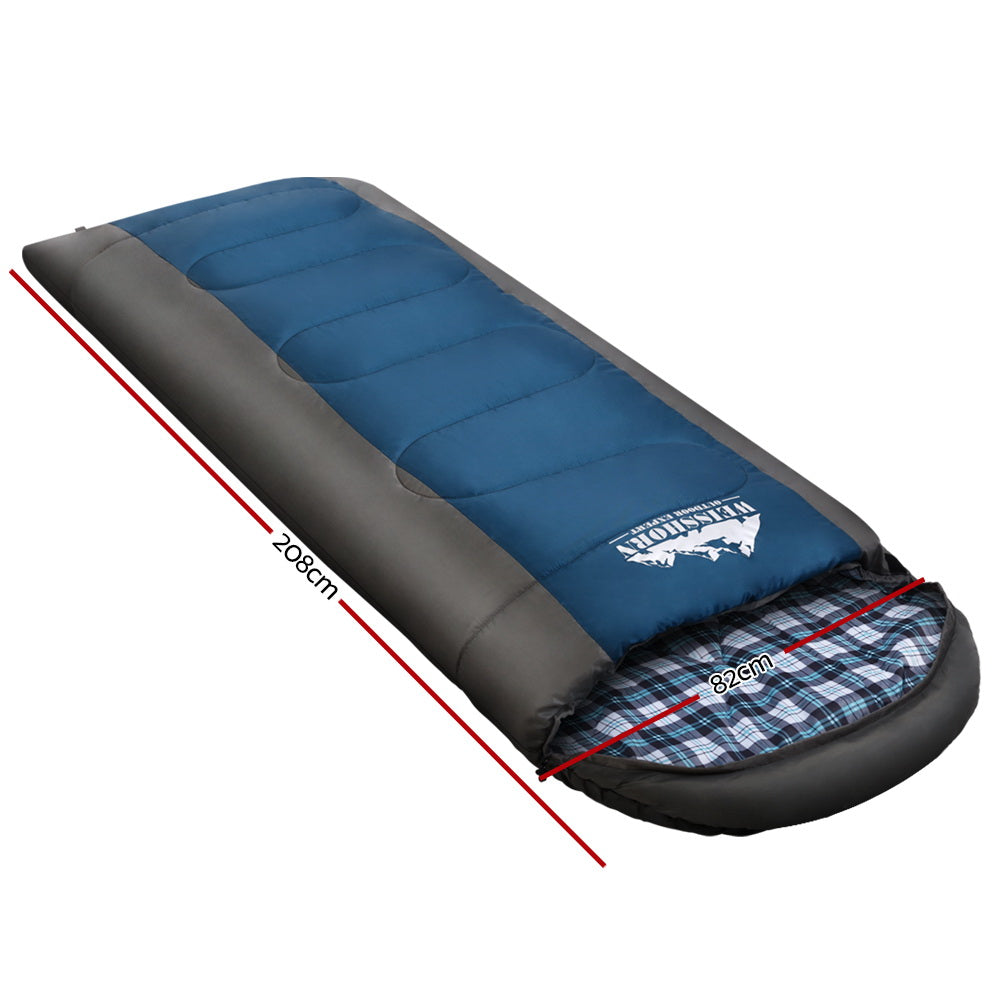 Sleeping Bag Bags Single Camping Hiking -20¬∞C to 10¬∞C Tent Winter Thermal Navy - image2