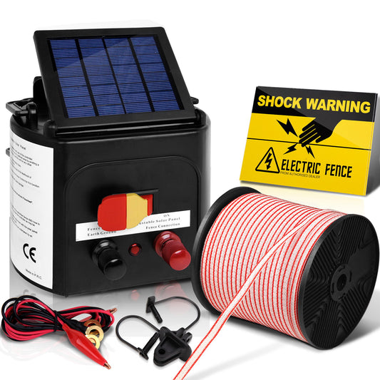 3km Solar Electric Fence Energiser Charger with 400M Tape and 25pcs Insulators - image1