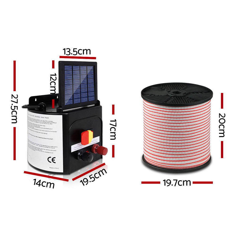 3km Solar Electric Fence Energiser Charger with 400M Tape and 25pcs Insulators - image2